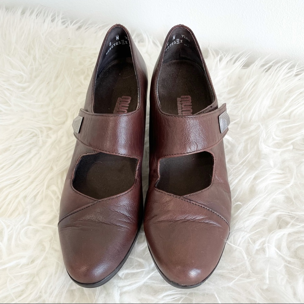 Munro Narrow Mary Jane leather shoes low heel - Picture 2 of 11